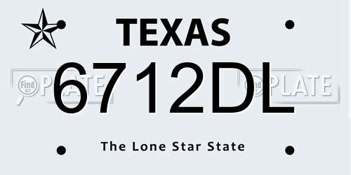 6712DL Texas License Plate