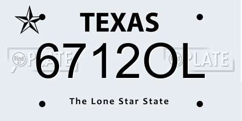 6712OL Texas License Plate