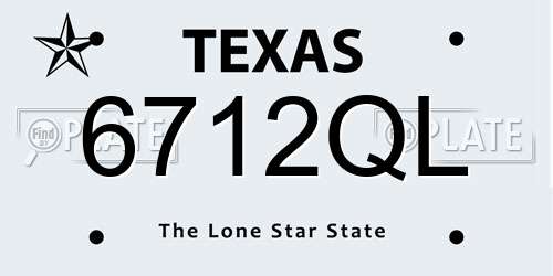 6712QL Texas License Plate