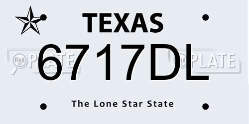 6717DL Texas License Plate