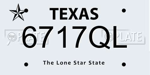 6717QL Texas License Plate
