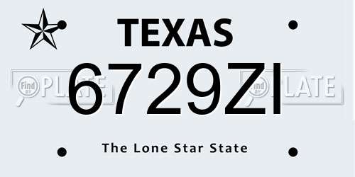 6729ZI Texas License Plate