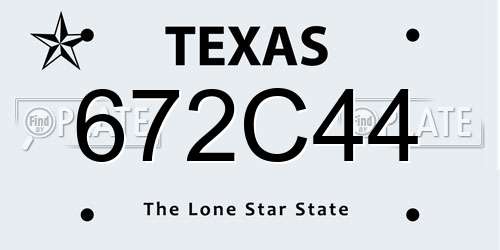 672C44 Texas License Plate