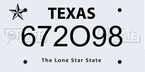 672O98 Texas License Plate