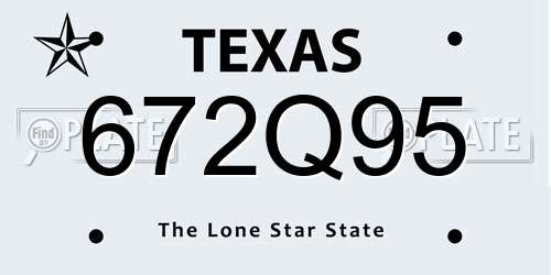 672Q95 Texas License Plate