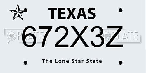 672X3Z Texas License Plate