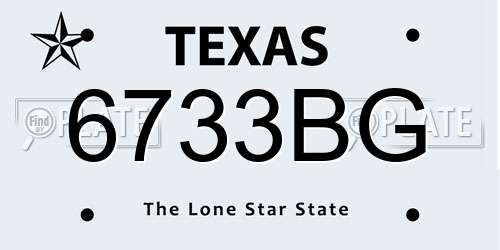 6733BG Texas License Plate