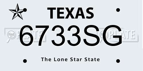 6733SG Texas License Plate