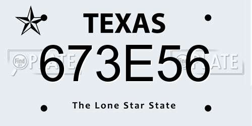673E56 Texas License Plate