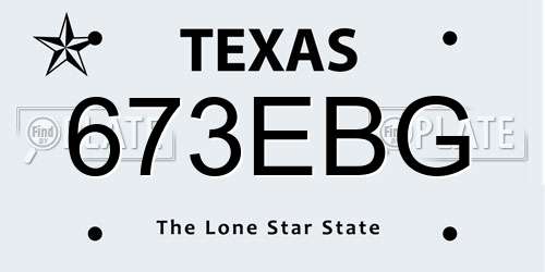673EBG Texas License Plate