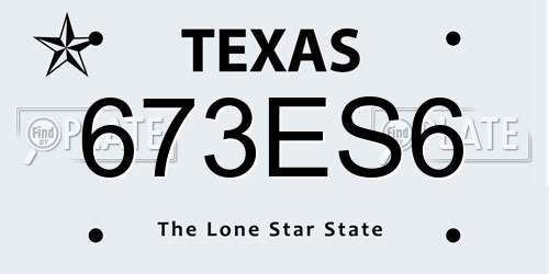 673ES6 Texas License Plate