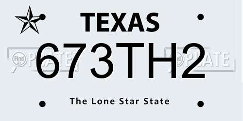 673TH2 Texas License Plate