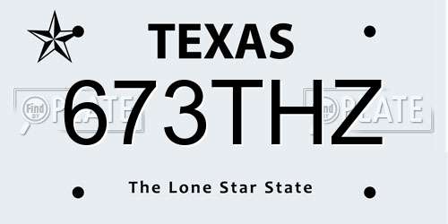 673THZ Texas License Plate