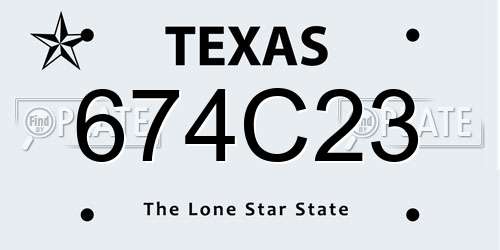 674C23 Texas License Plate