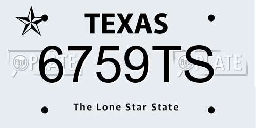 6759TS Texas License Plate