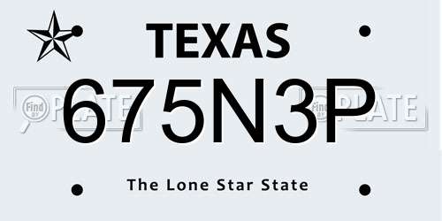 675N3P Texas License Plate