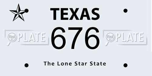 676 Texas License Plate