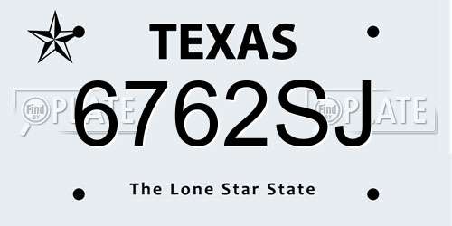6762SJ Texas License Plate