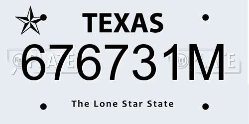 676731M Texas License Plate