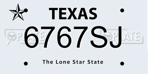 6767SJ Texas License Plate