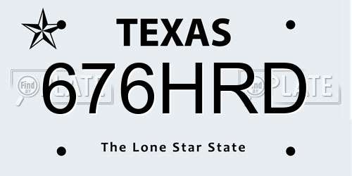 676HRD Texas License Plate