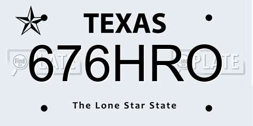 676HRO Texas License Plate