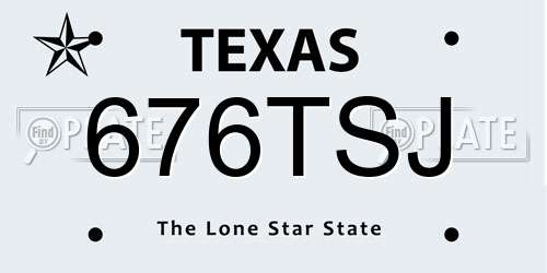 676TSJ Texas License Plate