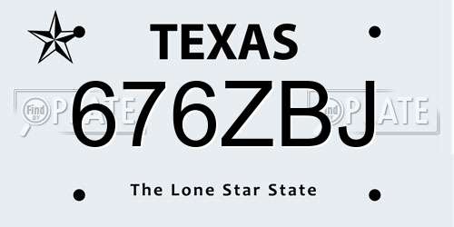 676ZBJ Texas License Plate