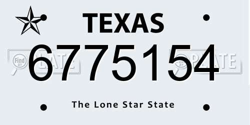 6775154 Texas License Plate