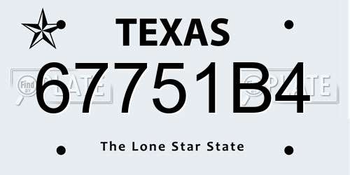 67751B4 Texas License Plate