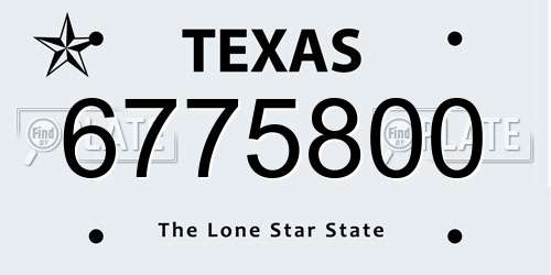 6775800 Texas License Plate