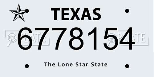 6778154 Texas License Plate