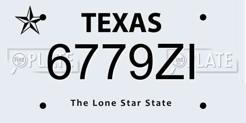 6779ZI Texas License Plate