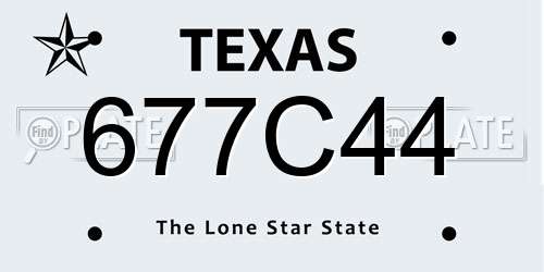 677C44 Texas License Plate