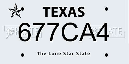 677CA4 Texas License Plate