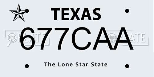 677CAA Texas License Plate