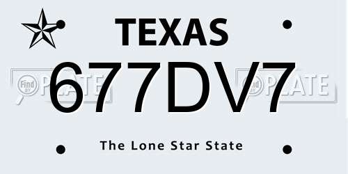 677DV7 Texas License Plate