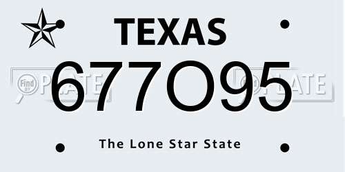 677O95 Texas License Plate