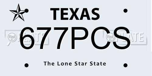 677PCS Texas License Plate