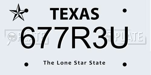 677R3U Texas License Plate