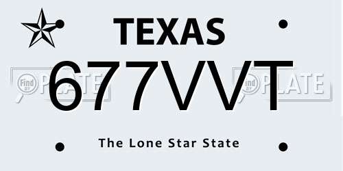 677VVT Texas License Plate