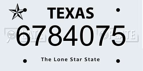 6784075 Texas License Plate