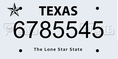 6785545 Texas License Plate