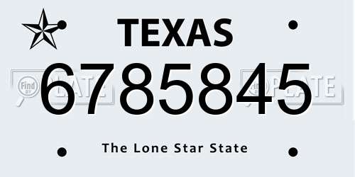 6785845 Texas License Plate
