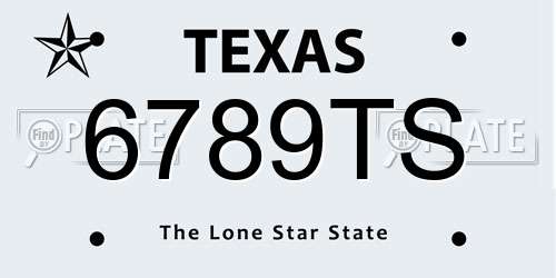 6789TS Texas License Plate