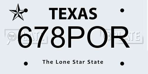678POR Texas License Plate