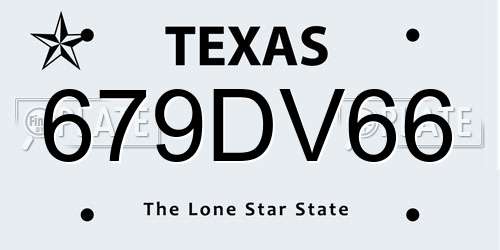 679DV66 Texas License Plate