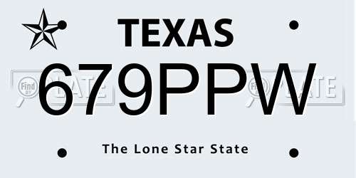679PPW Texas License Plate