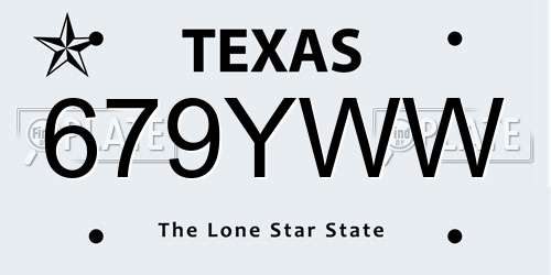 679YWW Texas License Plate