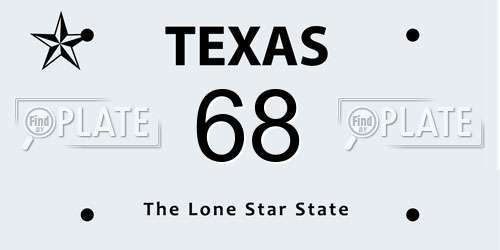 68 Texas License Plate